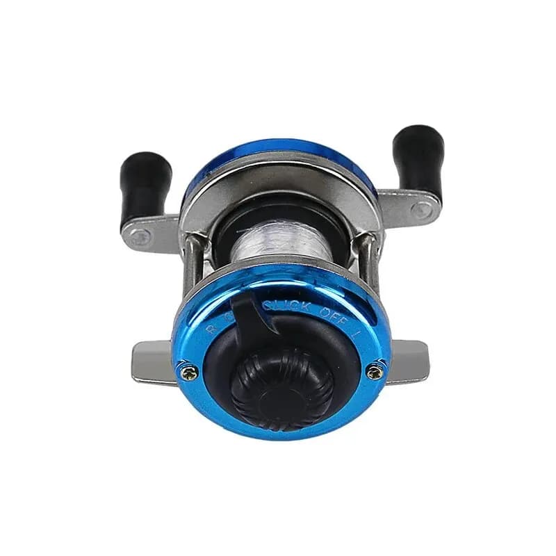 Moulinet mini hiver pêche glace 2024 double bascule métal corps principal avec ligne