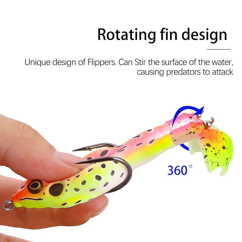 Leurre grenouille Frog Lure avec hélices - Appât de surface en silicone pour black bass et silure