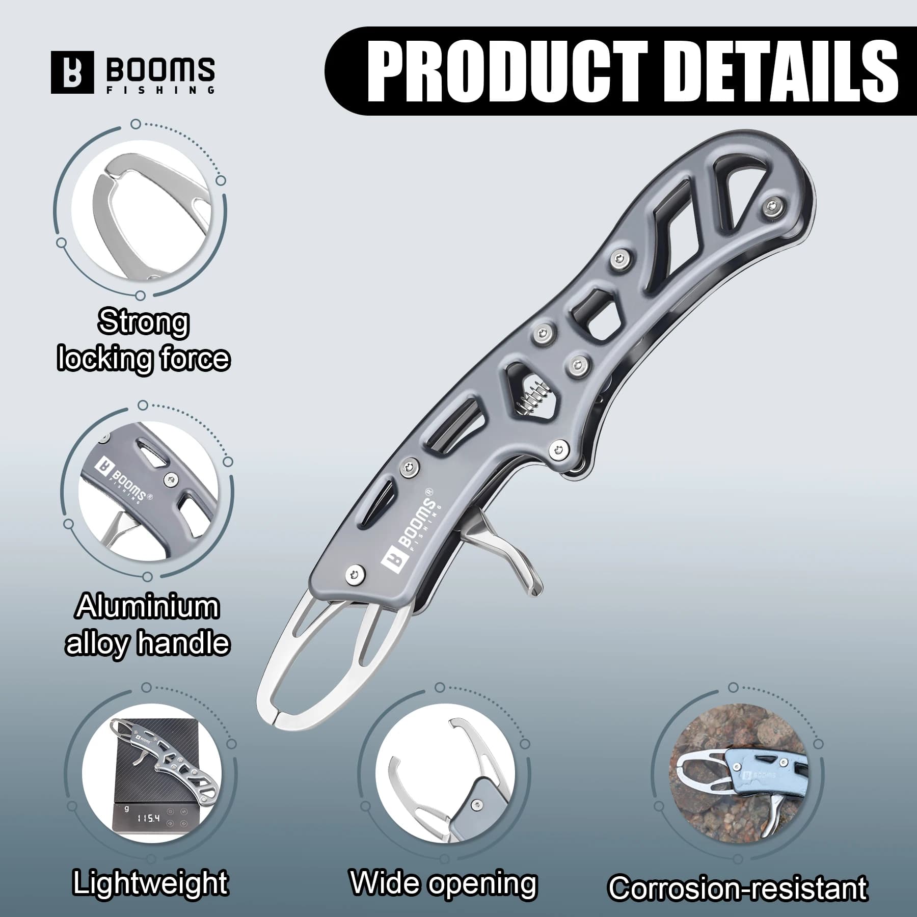 Pince de préhension pour poisson en alliage d'aluminium léger et robuste accessoire pêche