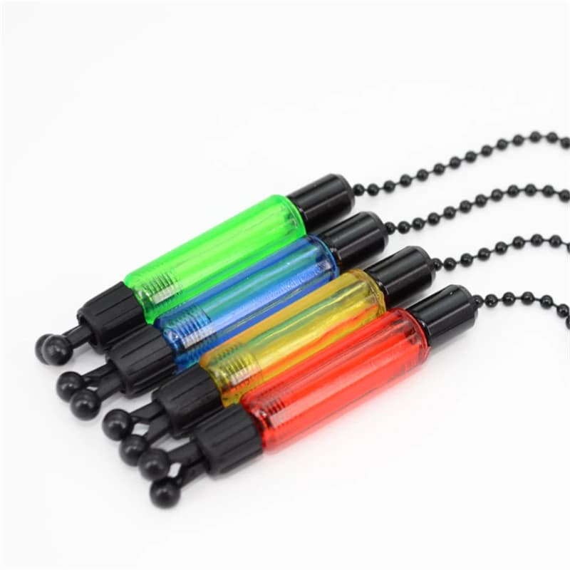Set alarme de touche carpe avec hangers, bobbins et swingers - Indicateurs chaîne acier 4 couleurs outils pêche