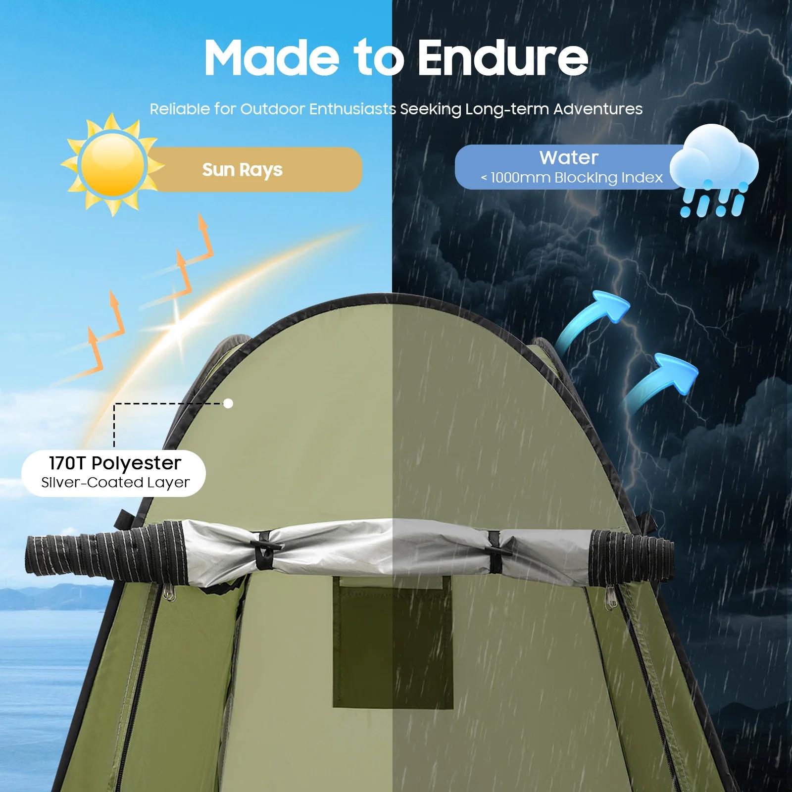 Toilette portable tente pêche imperméable - Abri intimité 1.2x1.2x1.9m pour camping