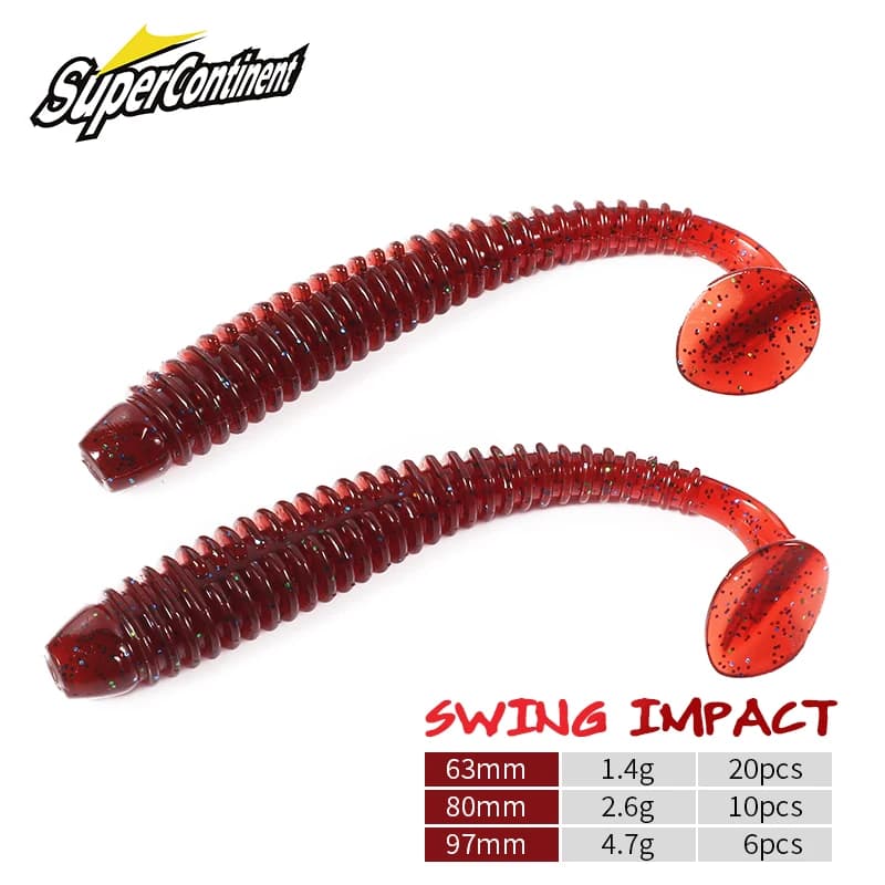 Leurre Supercontinent Impact Ring Shad 63-97mm - Leurre souple swimbait pêche jigging plastique appât artificiel shad