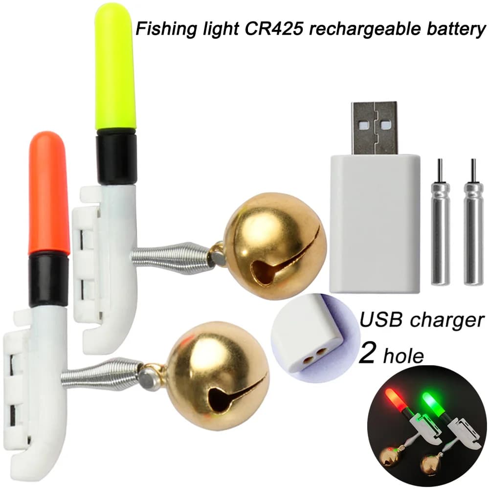 Lampe LED GOBAIT CR425 pour pêche de nuit - Alarme lumineuse détecteur de touches avec batterie USB rechargeable