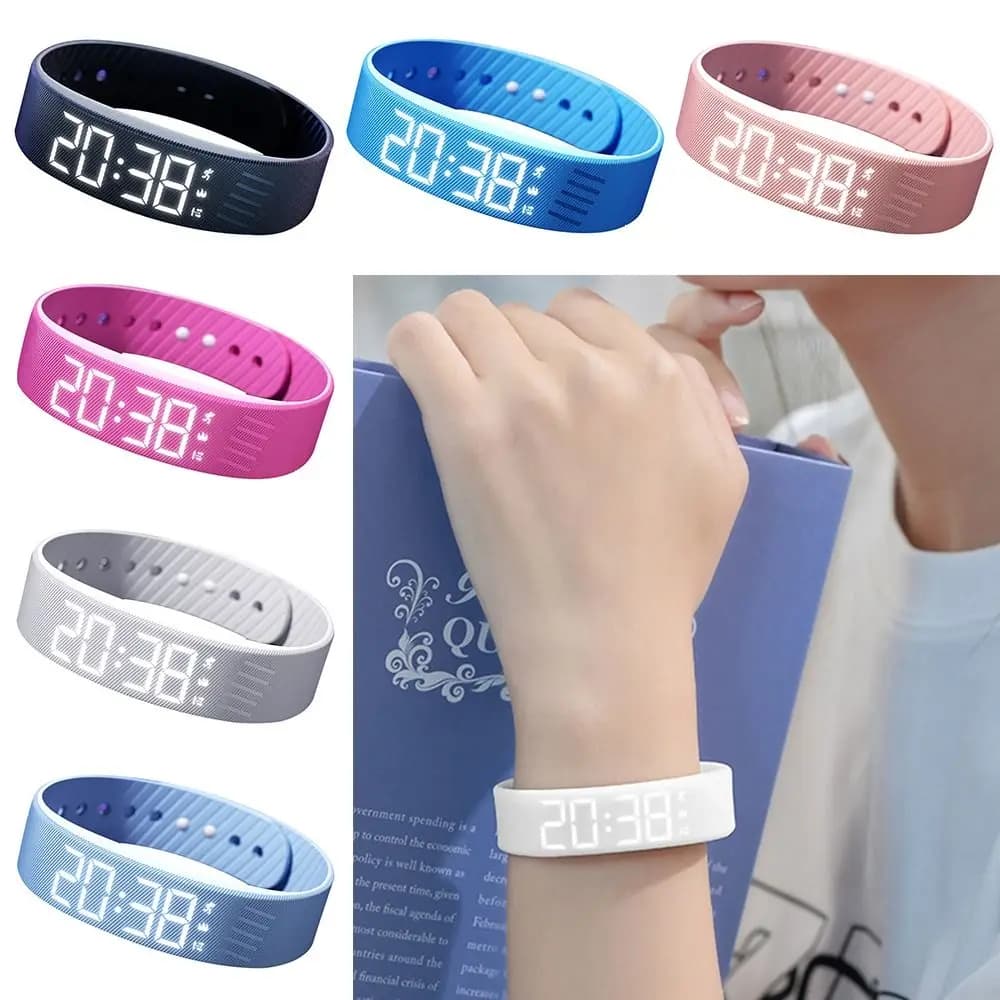 Bracelet réveil numérique LED avec podomètre - Alarmes vibrantes et étanche pour activités sportives