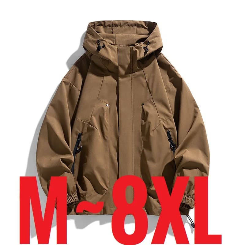 Veste oversize homme grande taille imperméable coupe-vent pour pêche camping randonnée printemps