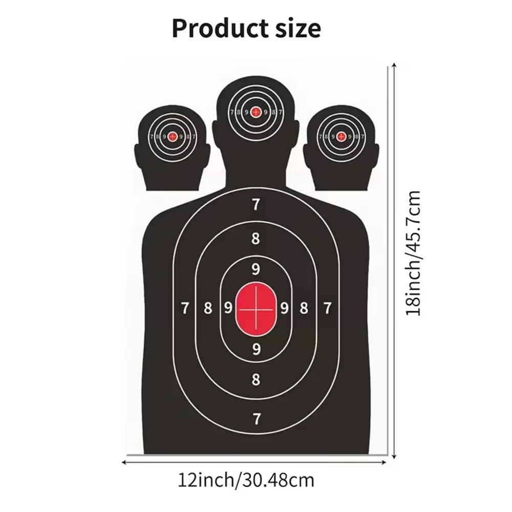 10 cibles papier silhouette 30x45cm pour stand tir pêche arc pistolet fusil - Accessoire polyvalent