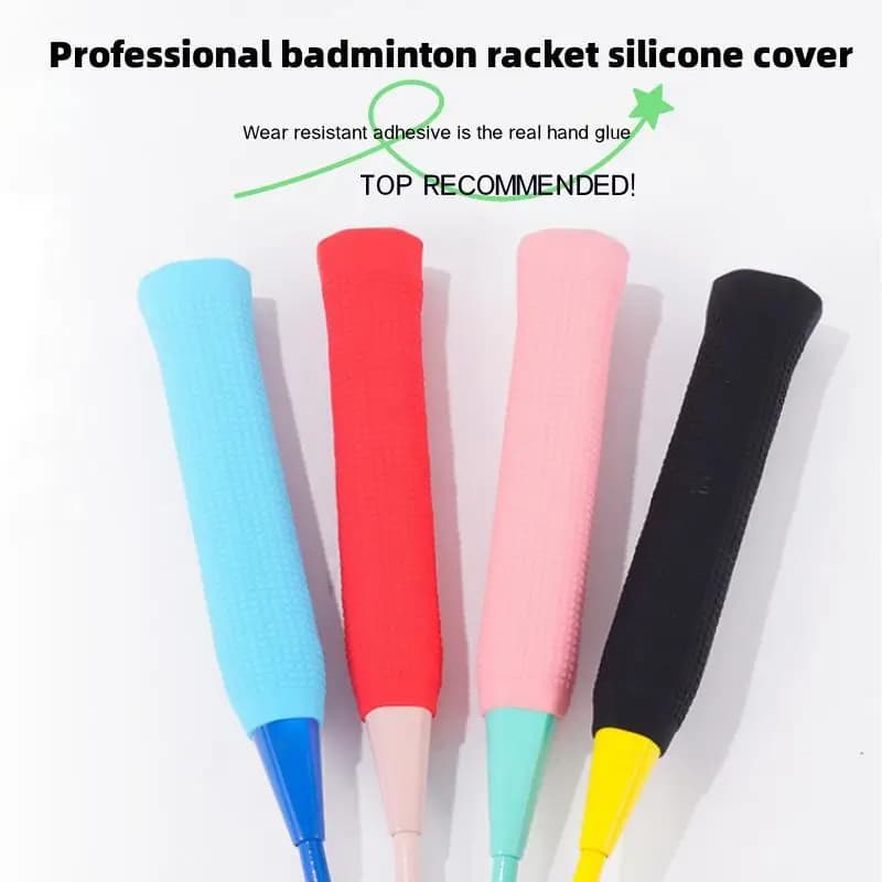 Manchon silicone professionnel anti-dérapant pour manches de raquettes de badminton et cannes à pêche