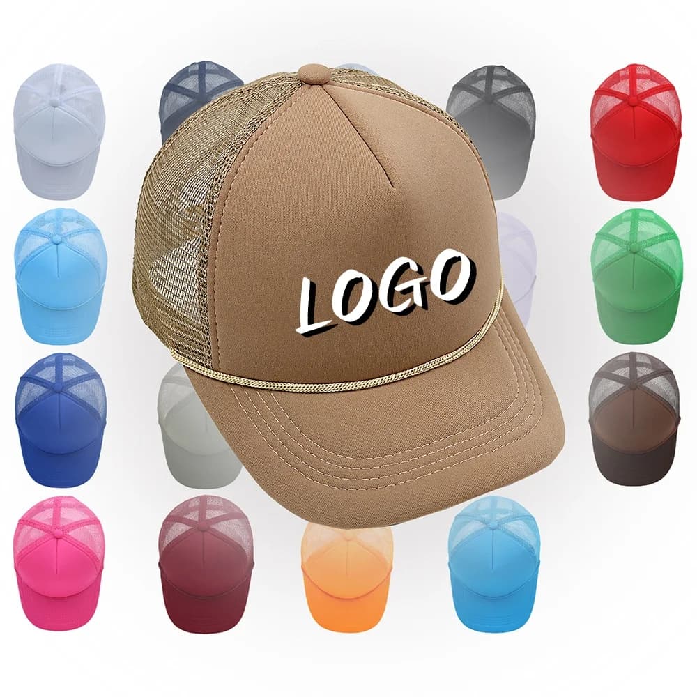 Casquette baseball mesh 5 panneaux logo personnalisable pêche sport snapback protection sol dad hat
