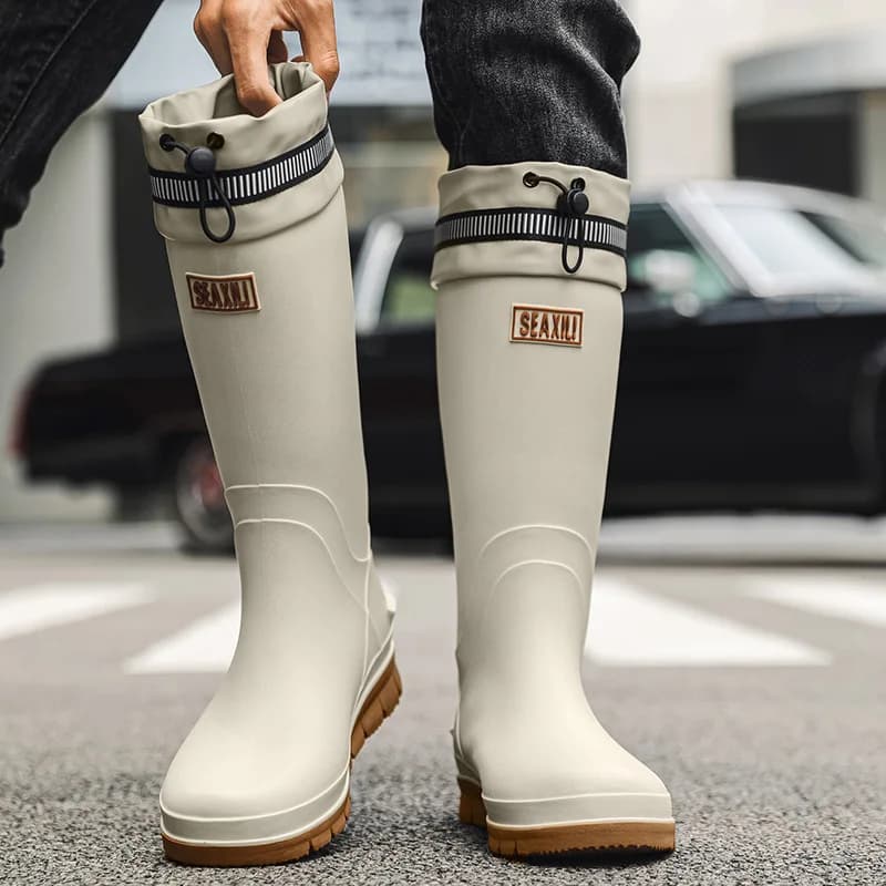 Bottes de pêche haut tube PVC imperméables antidérapantes pour livraison et cuisine professionnelle