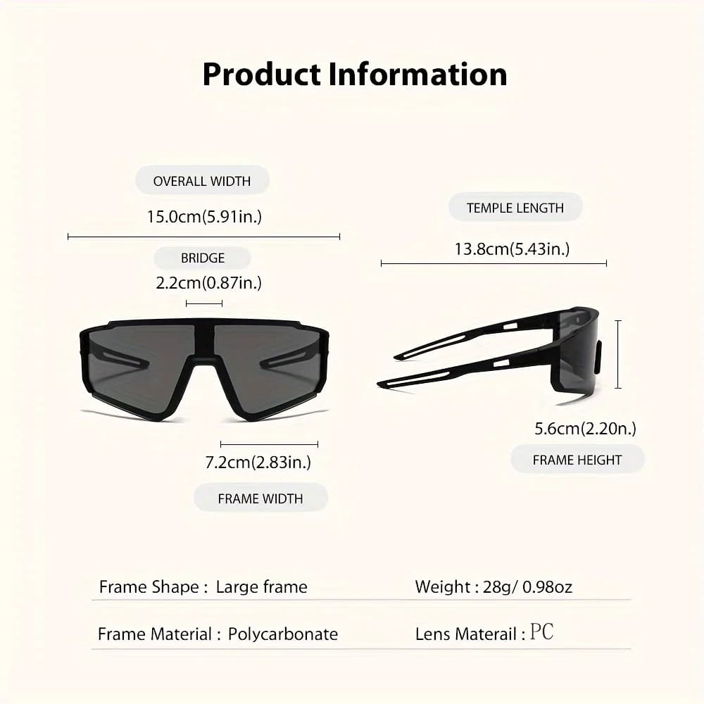 Lunettes cyclisme surdimensionnées polarisées anti-vent vélo route pêche sportive hommes