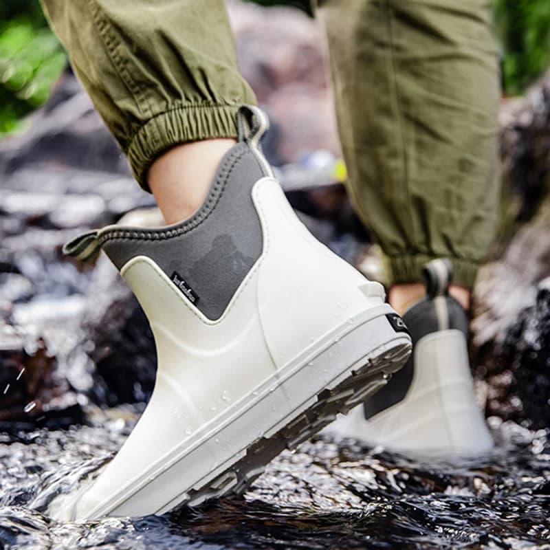 Chaussures imperméables mi-hautes homme randonnée anti-dérapantes résistantes extérieur pêche casual