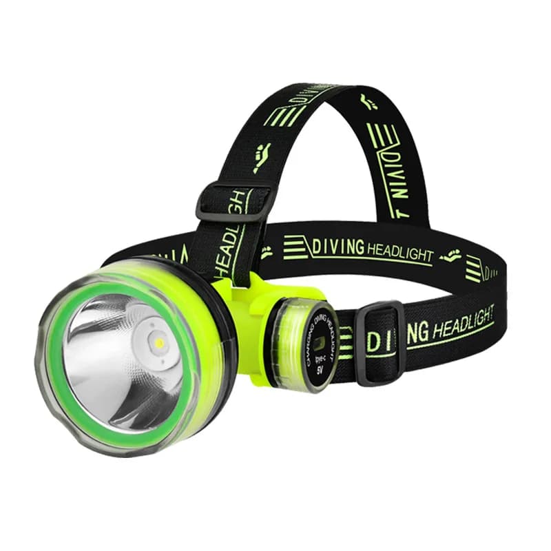 Lampe frontale plongée rechargeable 350m étanche LED puissante pour pêche sous-marine et chasse