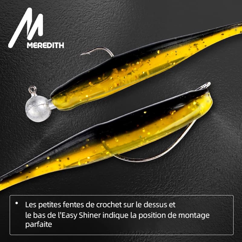 Leurres souples MEREDITH Easy Shiner 50-100mm - Appâts silicone wobblers pour pêche de la carpe