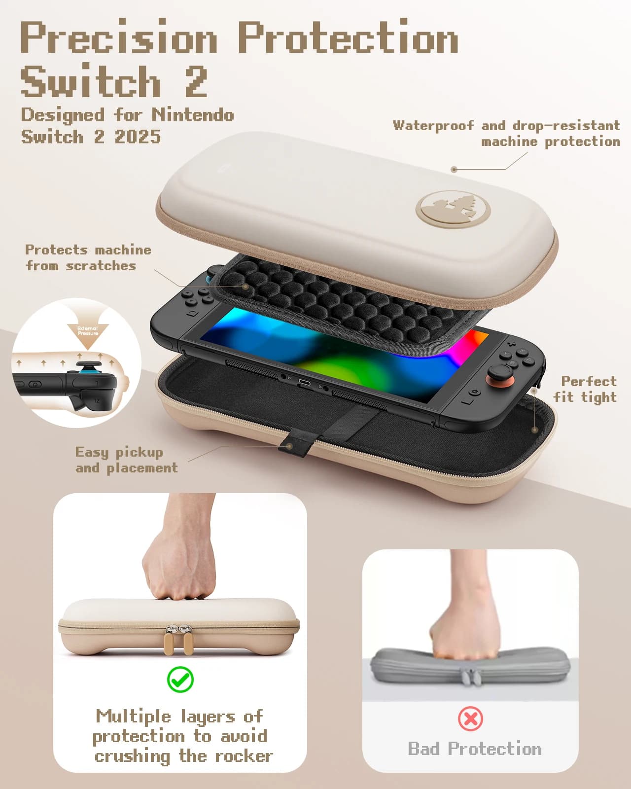 Étui de transport Nintendo Switch 2 et OLED anti-rayures étanche avec 10 emplacements cartes