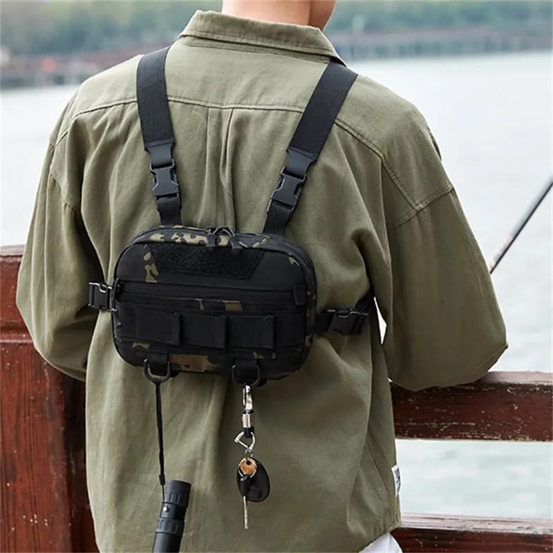 Nouveau sac pêche poitrine homme étanche molle nylon pour escalade camping - sac à dos vestiaire ceinture