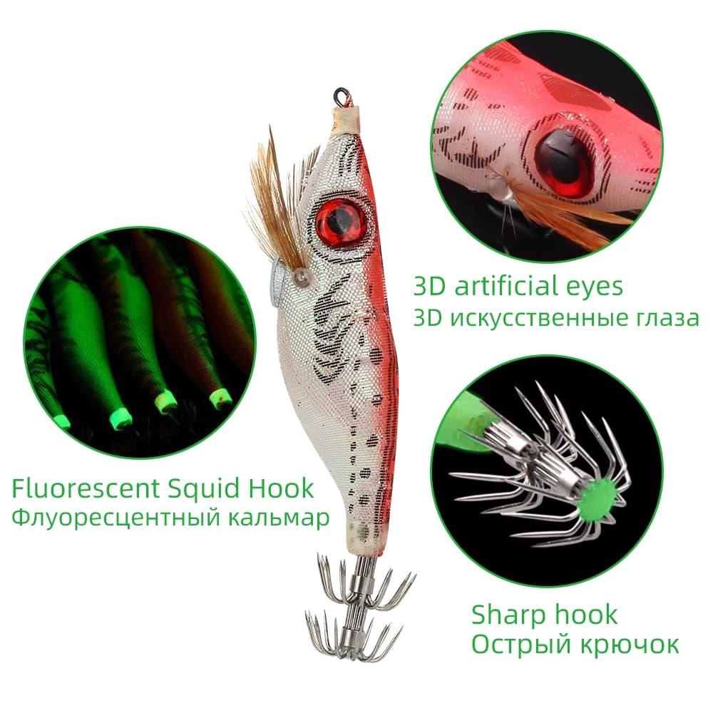 Set de 5 leurres durs DNDYUJU 9g/10cm en forme de crevette - Leurres plombés pour pêche en mer