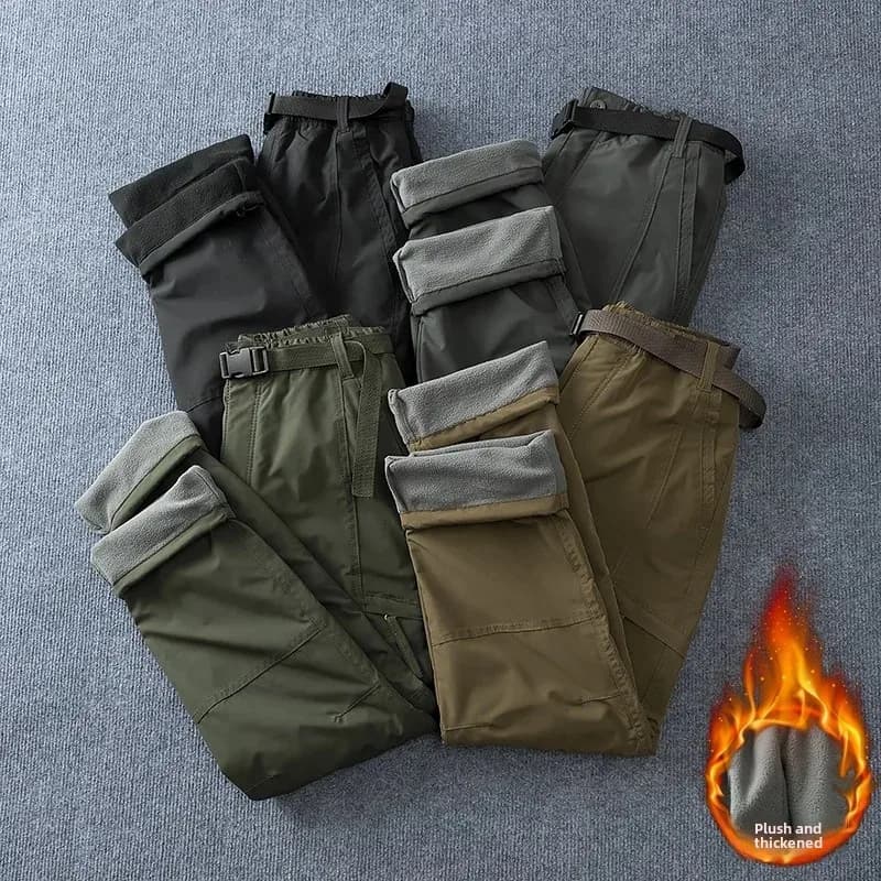 Pantalon randonnée homme doublé polaire - Hiver automne imperméable pêche trekking montagne