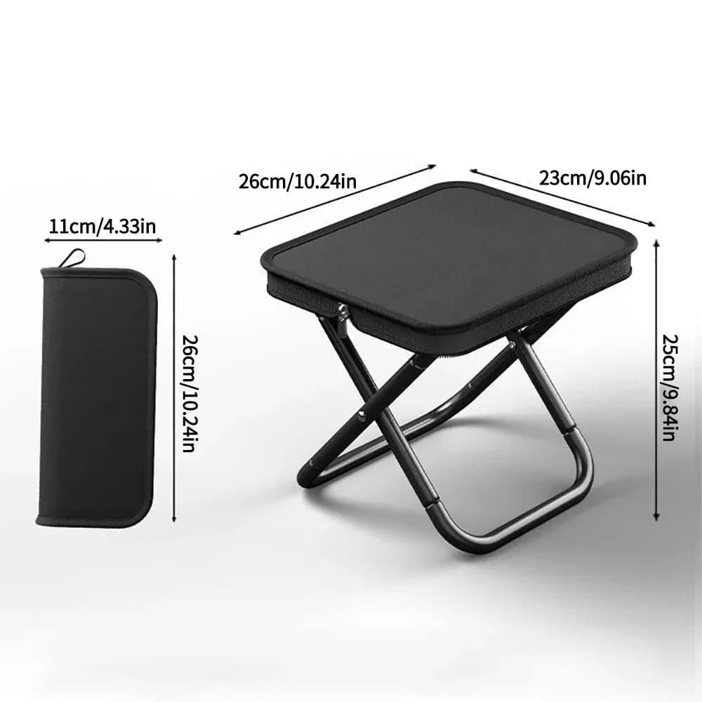 Tabouret pliant portable léger cadre alliage fer pêche camping adolescent sac transport inclus
