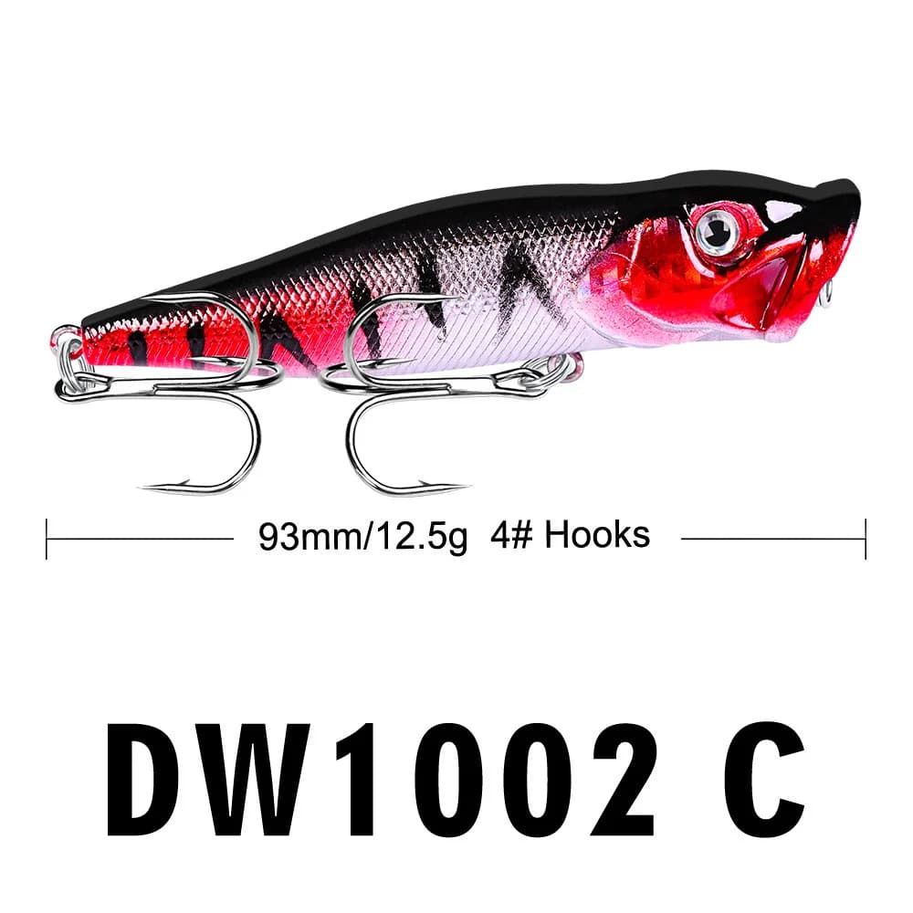 Leurre Popper Topwater FLYSAND 93mm 12.5g - Appât Dur Pêche aux Leurres pour Carnassiers