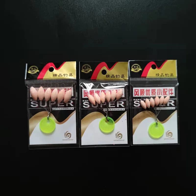 Lot de 5 flotteurs luminescents 7 étoiles pour carpe, forme ovale 11-15mm en mousse, accessoire de pêche nocturne