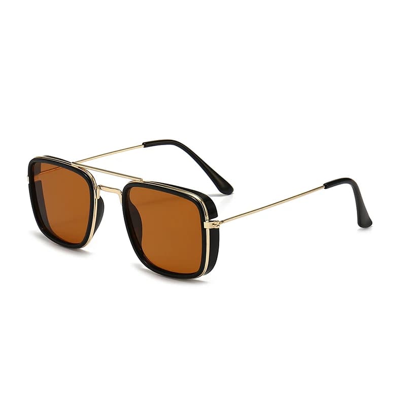 Lunettes de soleil carrées métal tendance - Version coréenne et européenne - Protection UV complète