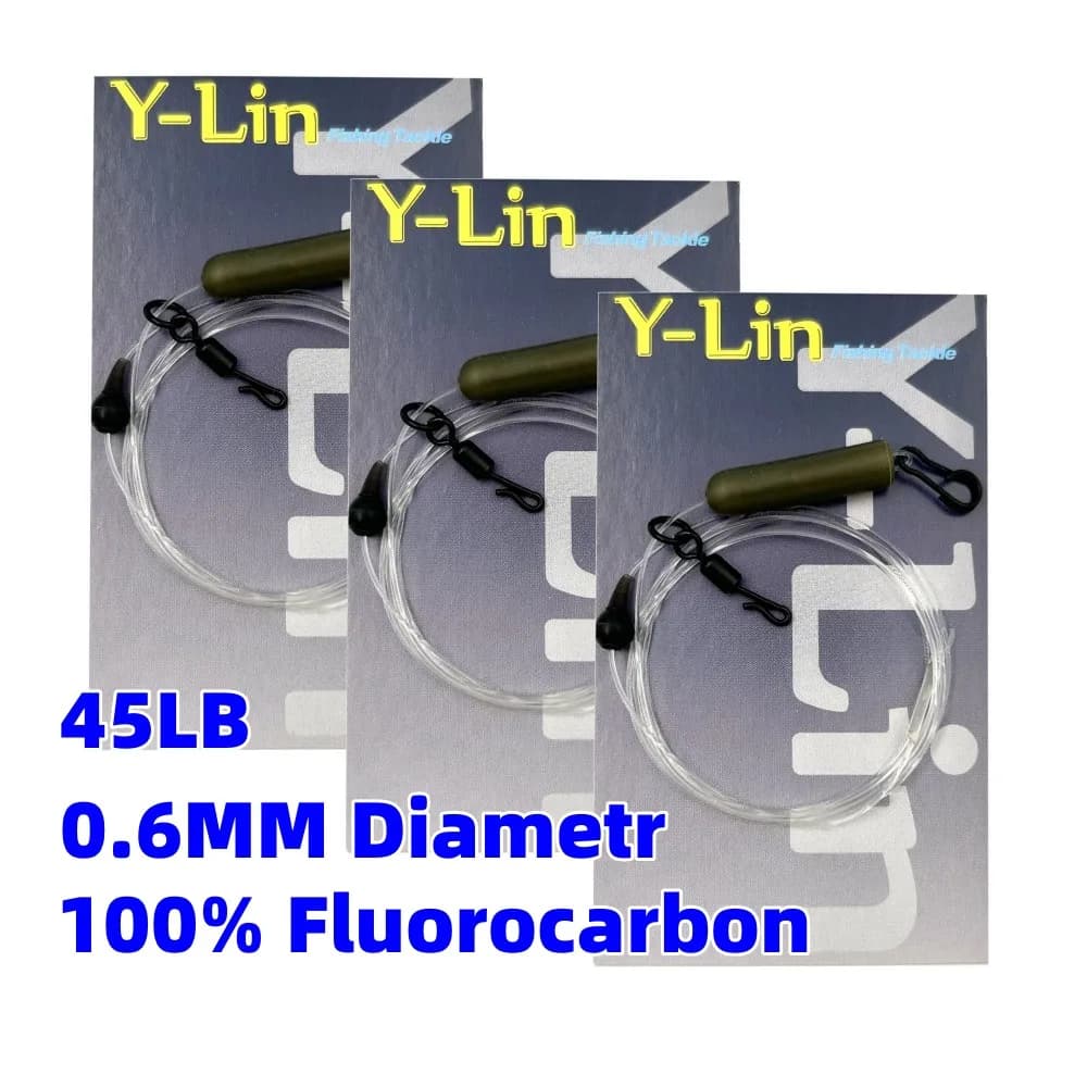 Bas de ligne fluorocarbone 100% fusionné pour pêche à la carpe en montage helicopter avec plombs