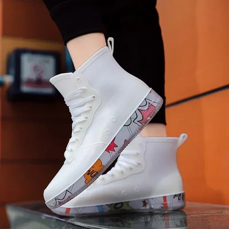 Bottes de pluie homme mode tendance nude anti-dérapant travail chef pêche caoutchouc 2023