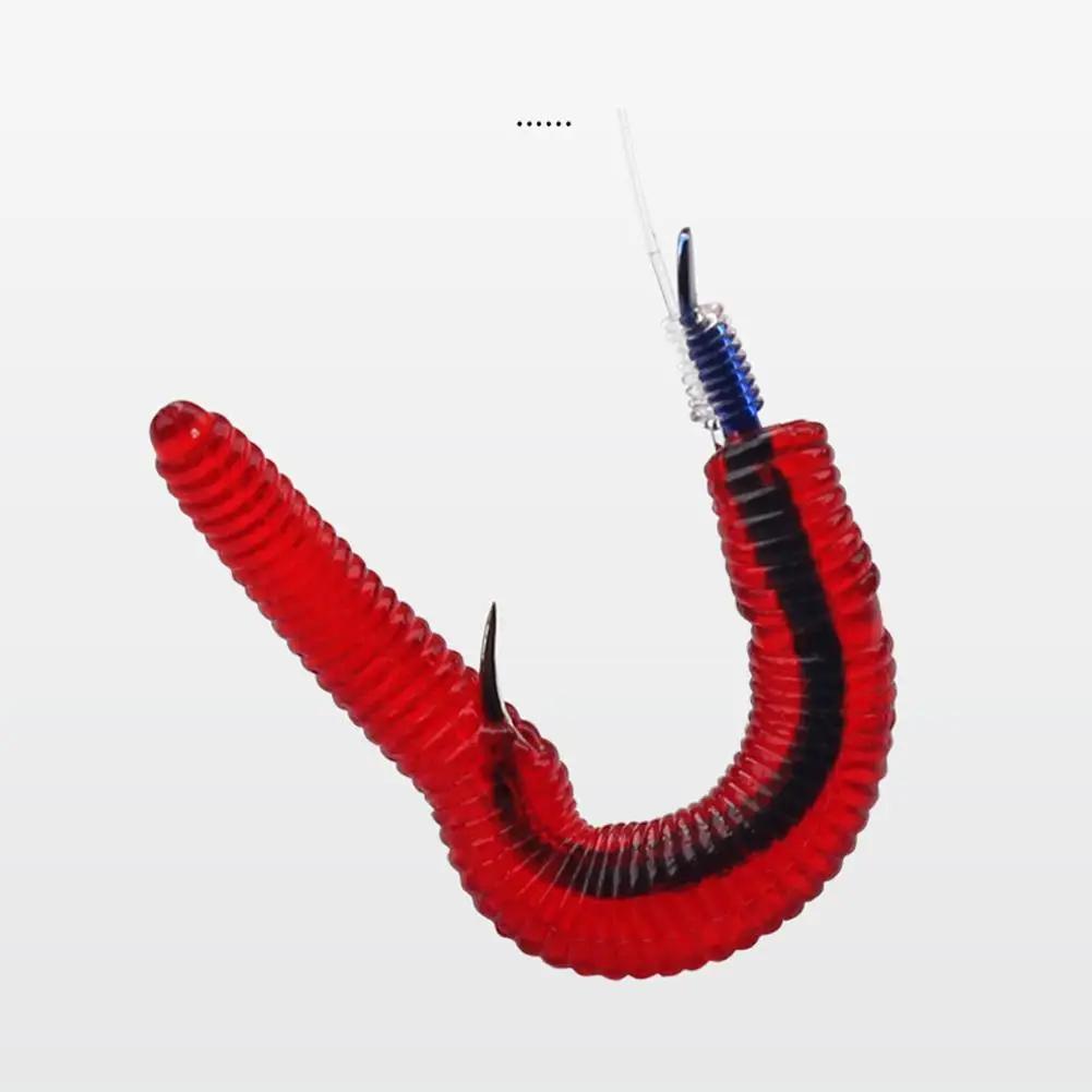 50/100 vers rouges silicone PVC appâts souples 3.5cm - leurres réalistes carpe bass pêche