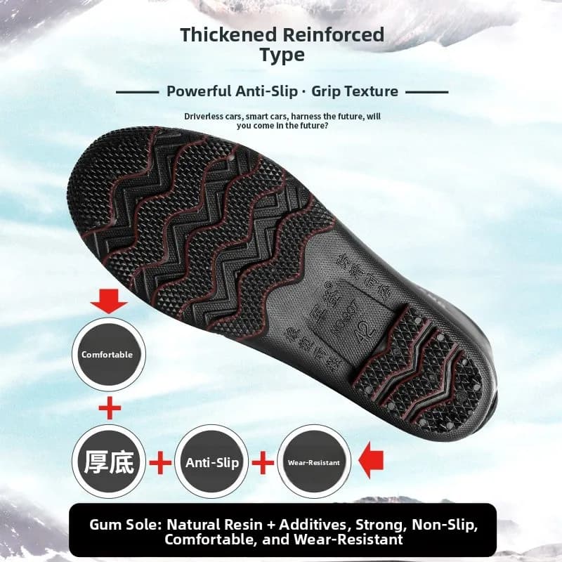 Bottes de sécurité unisexes imperméables antidérapantes - Chaussures travail printemps automne semelle caoutchouc