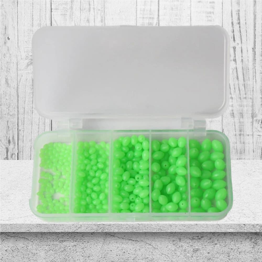 Perles lumineuses et leurres souples brillants pour pêche de nuit 375 pièces appâts flottants