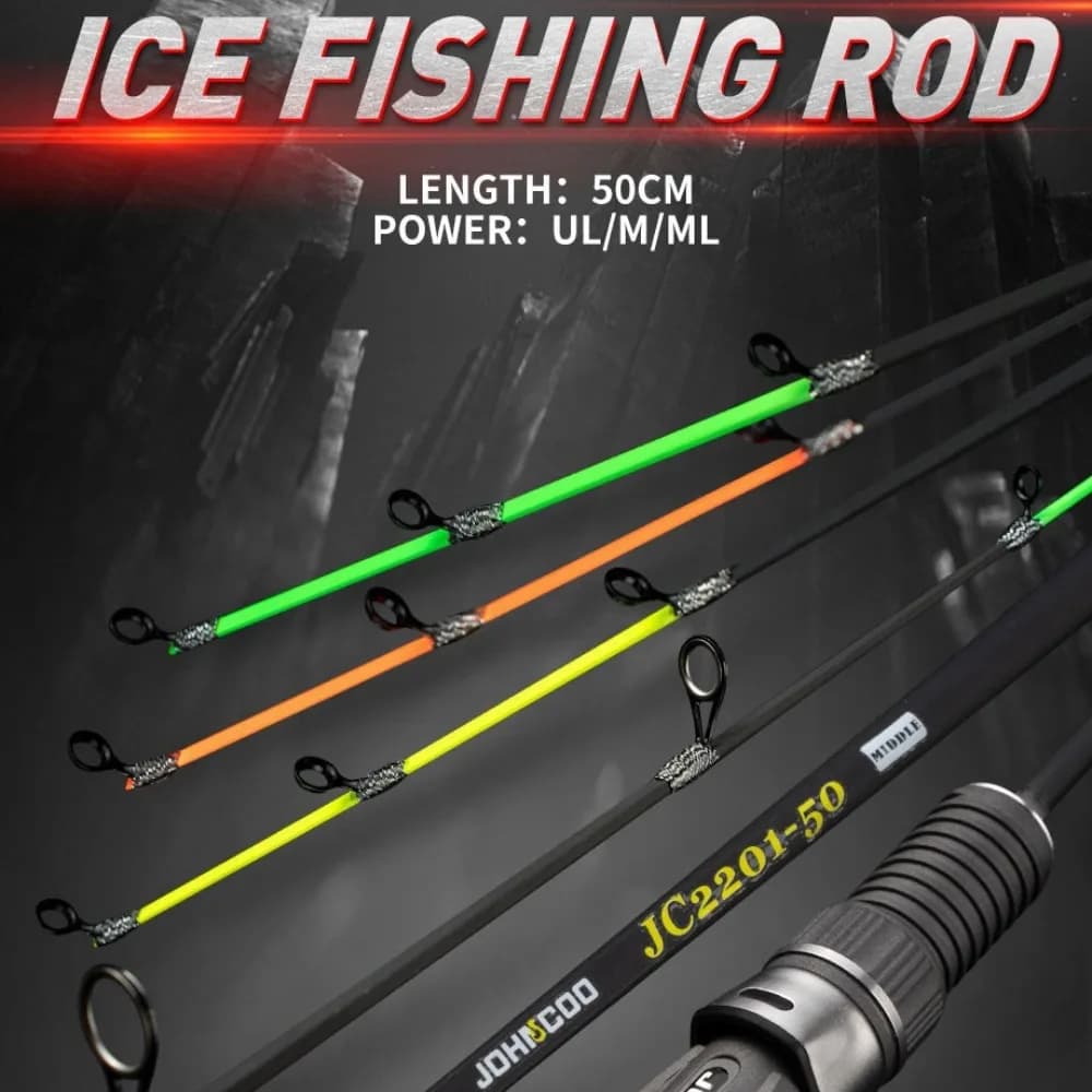 Canne pêche glace rétractable carbone 50cm UL ML pen pole hiver pêche blanche portable