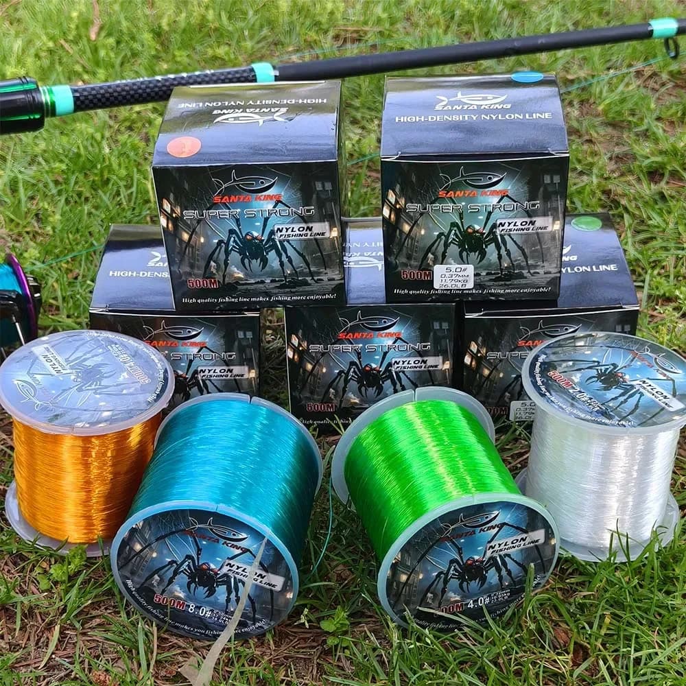Ligne de pêche monofilament SantaKing 500m résistante et anti-abrasion nylon pour lancer long et fluide