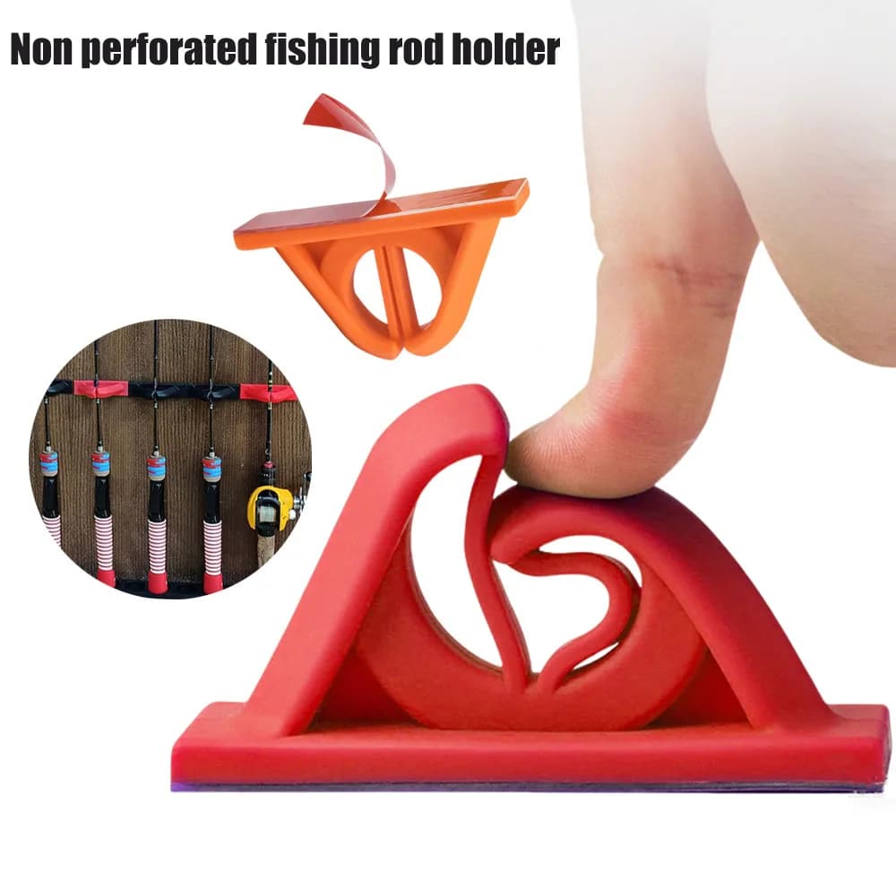 Support de canne à pêche sans perçage - Porte-cannes en silicone robuste et facile à installer