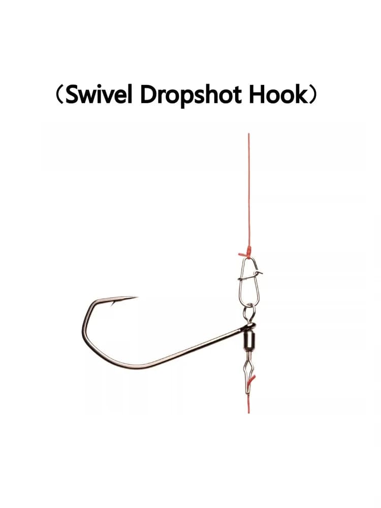 Hameçons dropshot 7 pièces n°1 pour pêche du carnassier avec leurres souples - Montage down shot rig