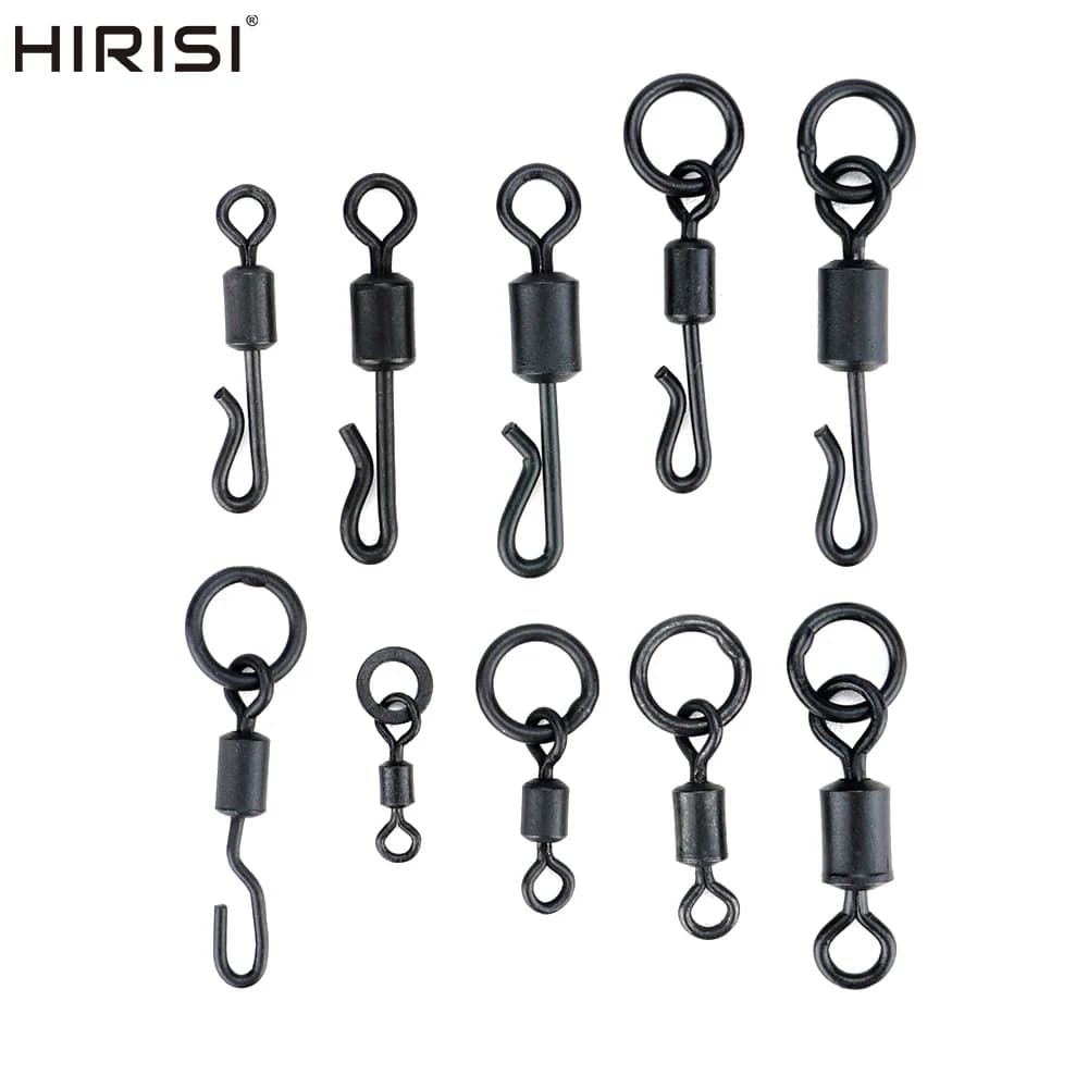 20 émerillons rapides Hirisi pour pêche carpe - Émerillons à anneau solide changement rapide