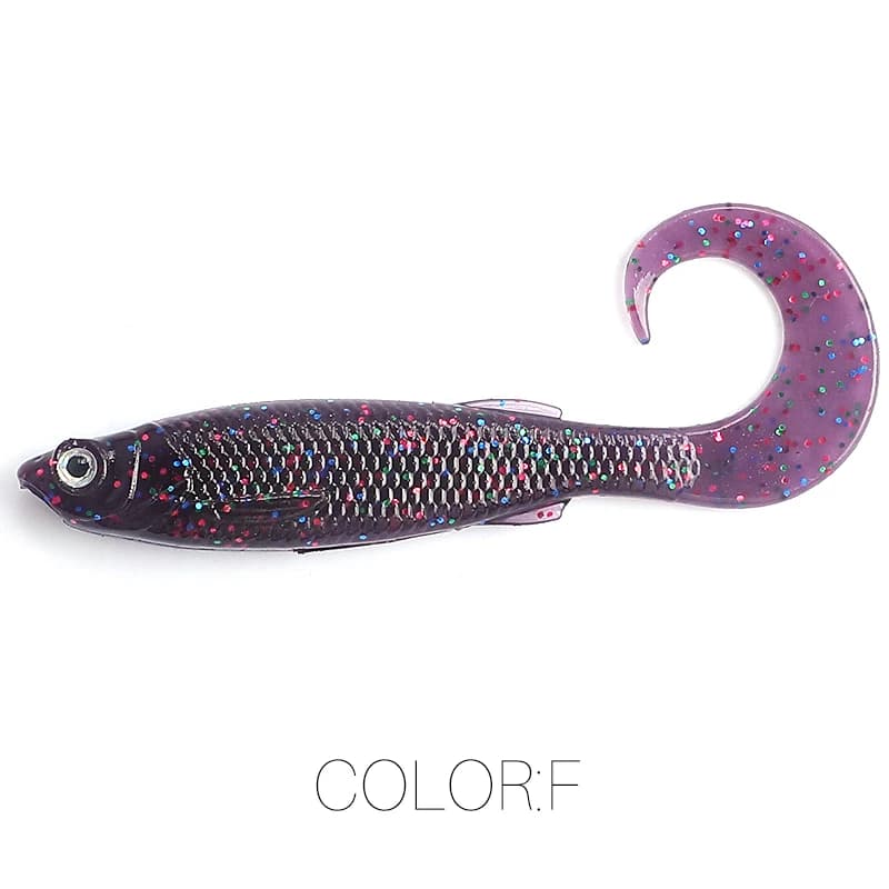 Leurre souple shad T-Tail 5cm 6.5cm pour brochet sandre, leurre de pêche carnassier avec yeux 3D