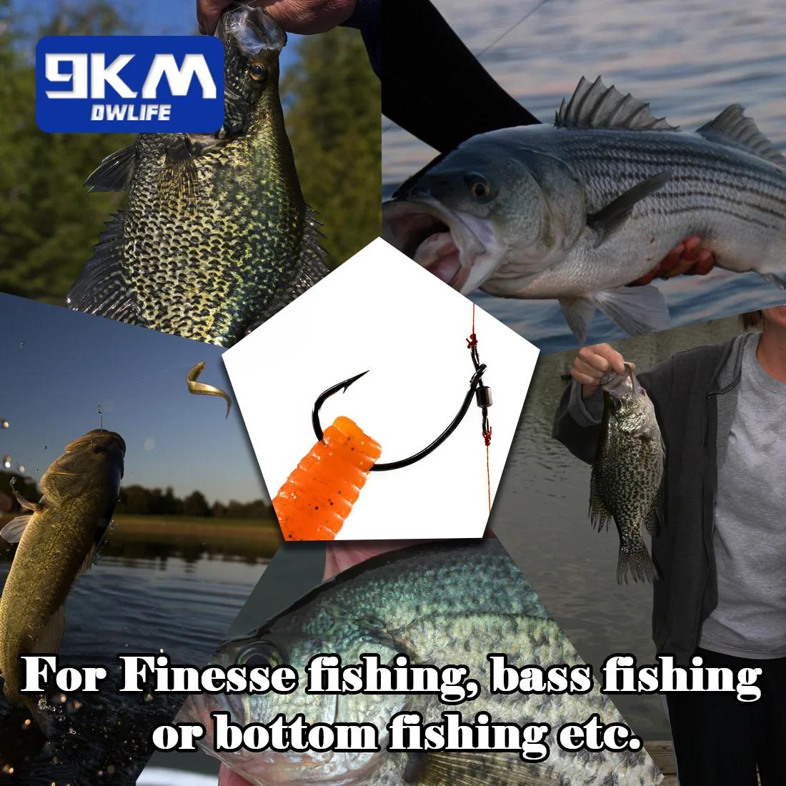 Hameçons Drop Shot pêche carnassiers - Crochets in-line avec émerillon pour vers 25-100 pièces acier carbone