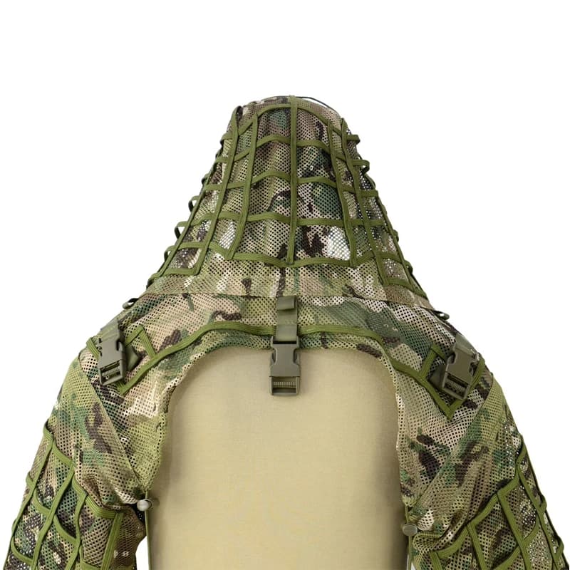 Manteau Ghillie mesh tactique sniper 3D - vêtement camouflage respirant chasse tir pêche extérieur