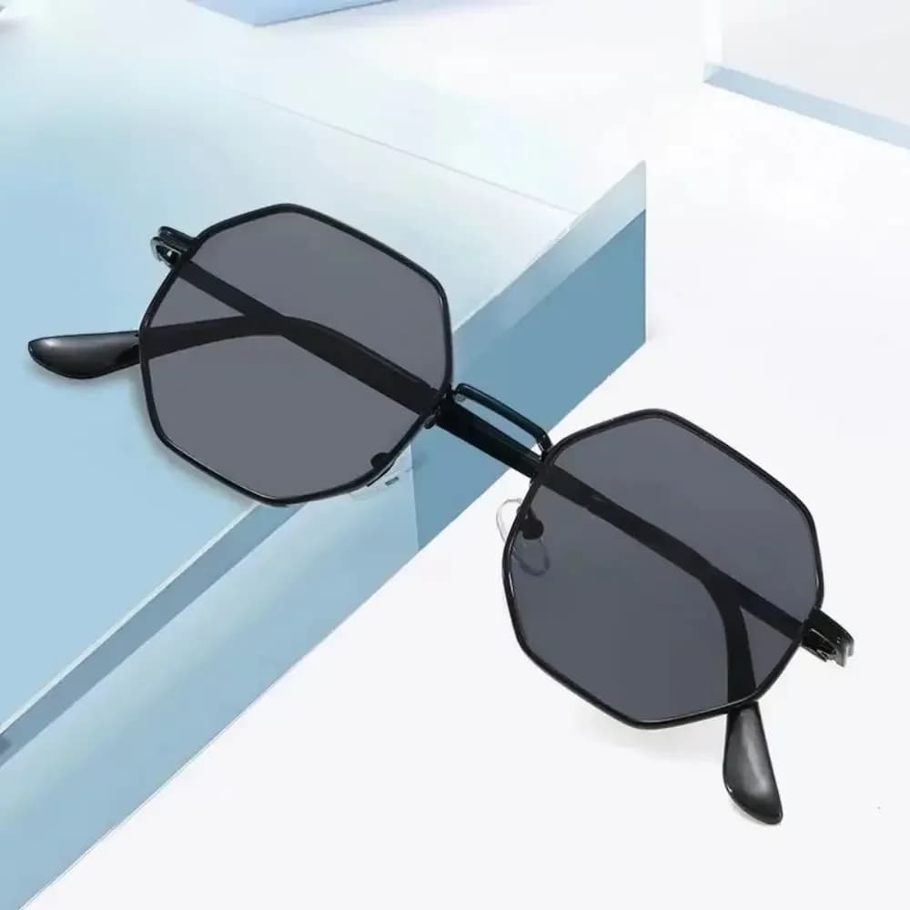Lunettes de pêche octogonales métal rétro - Protection UV400 pour homme et femme - Style vintage