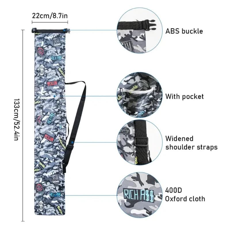 Sac pliant pêche camouflage étanche grande capacité - Poche de rangement pour cannes et accessoires