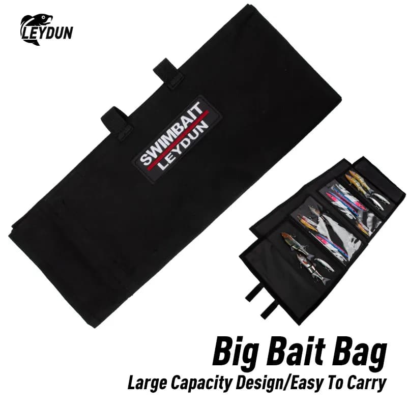 Sac à leurres LEYDUN pour leurres souples et durs jusqu'à 30cm - 4 poches hybrides avec accès facile
