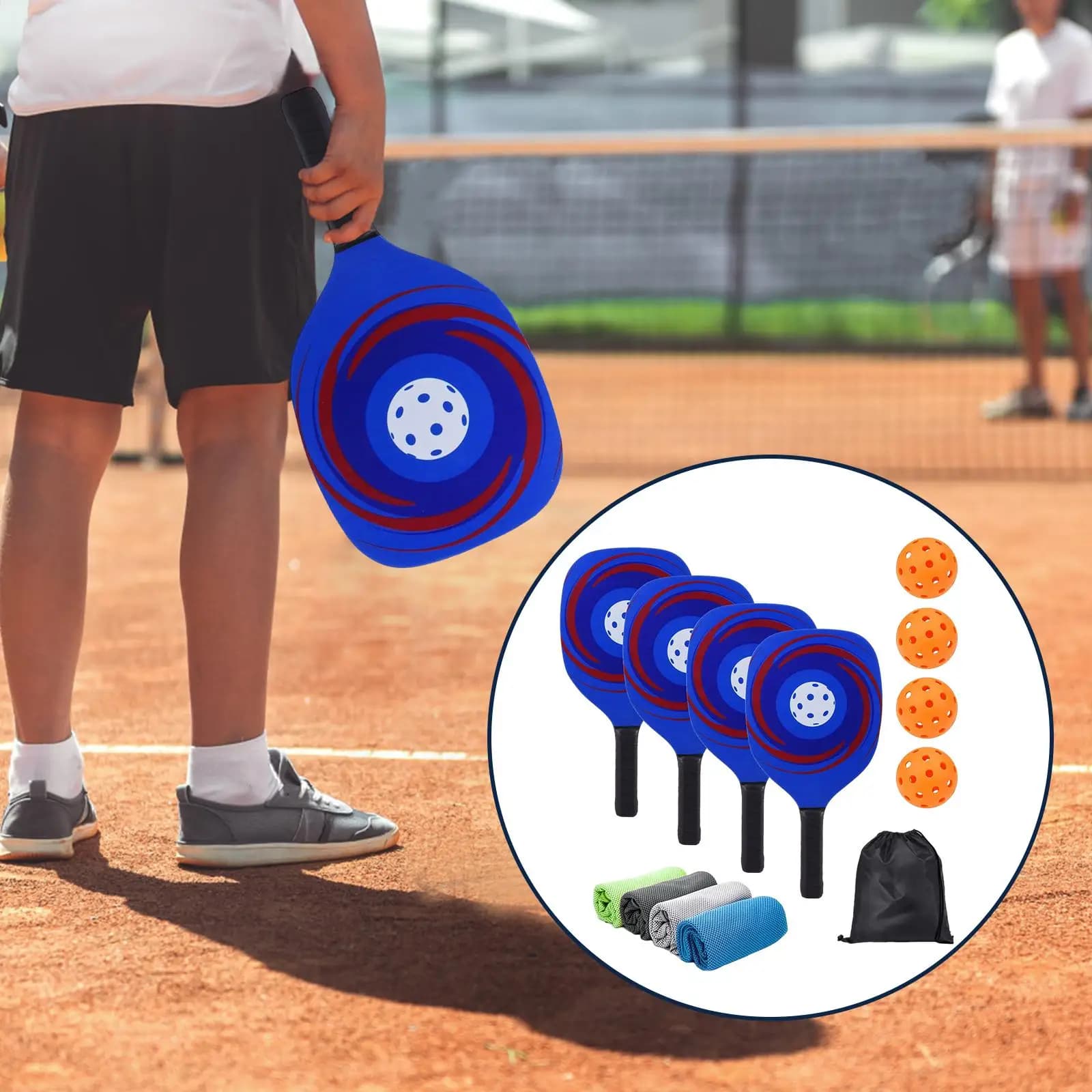 Set de 4 raquettes pickleball bois léger portable avec sac - Idéal cadeaux hommes femmes pêche