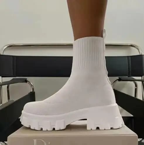 Bottines cheville tricotées grande taille - Chaussures couple épaisses casual luxe 2023