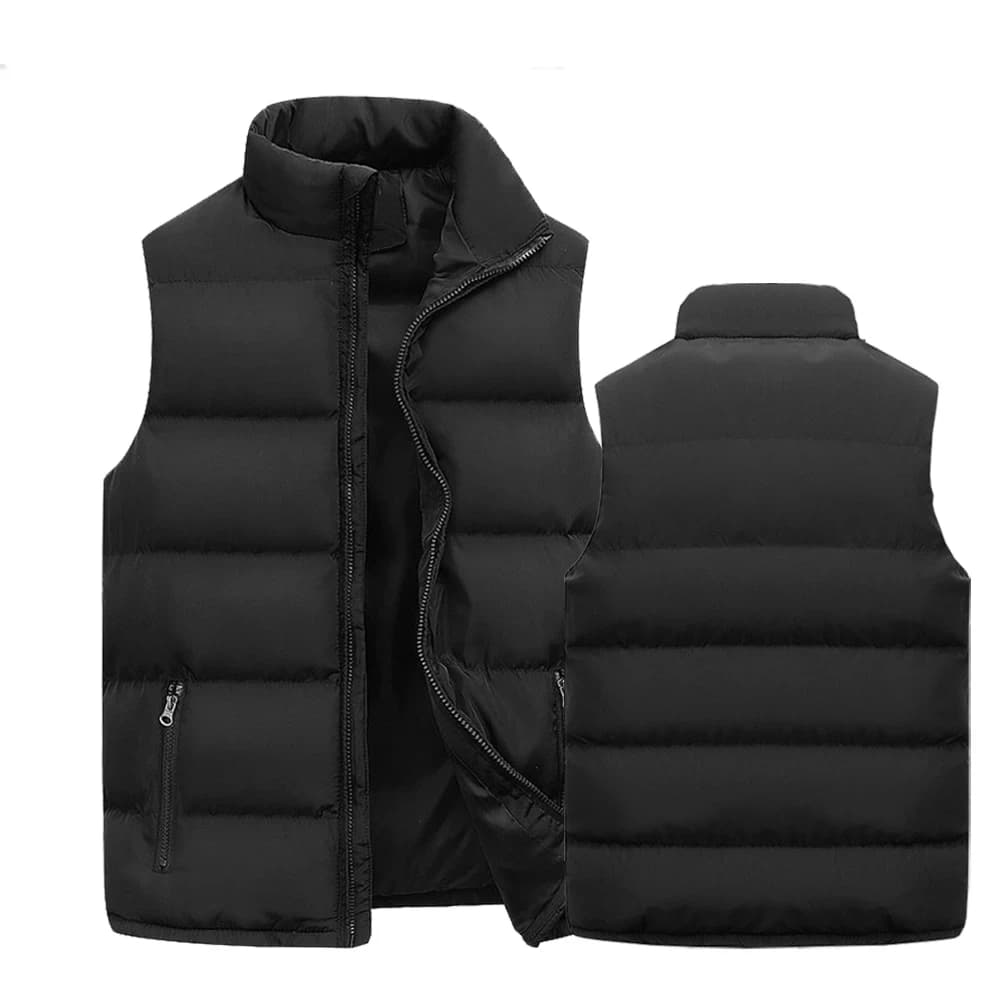 Veste sans manches imperméable pour homme - Veste polaire chaude à col montant pour l'automne et l'hiver