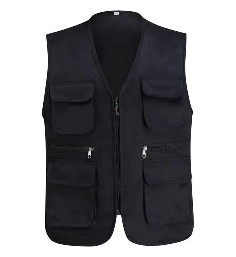 Veste d'été mixte 2025 multi-poches pour travail et loisirs, personnalisable avec logo imprimé haut de gamme