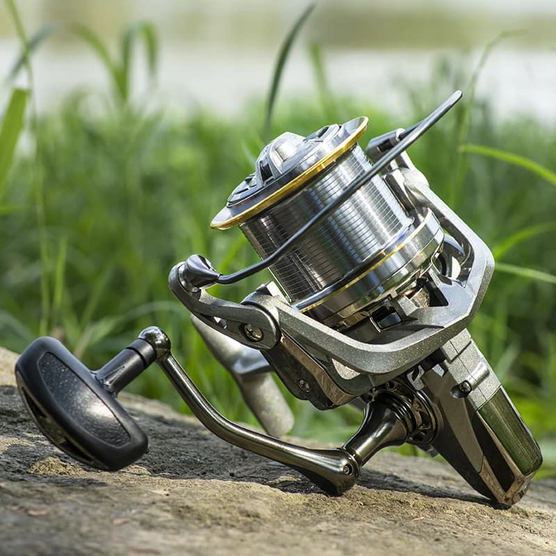Gros moulinet spinning LINNHUE 8000 à 14000 frein 20kg - Puissant pour pêche en mer gros poissons et pêche sportive