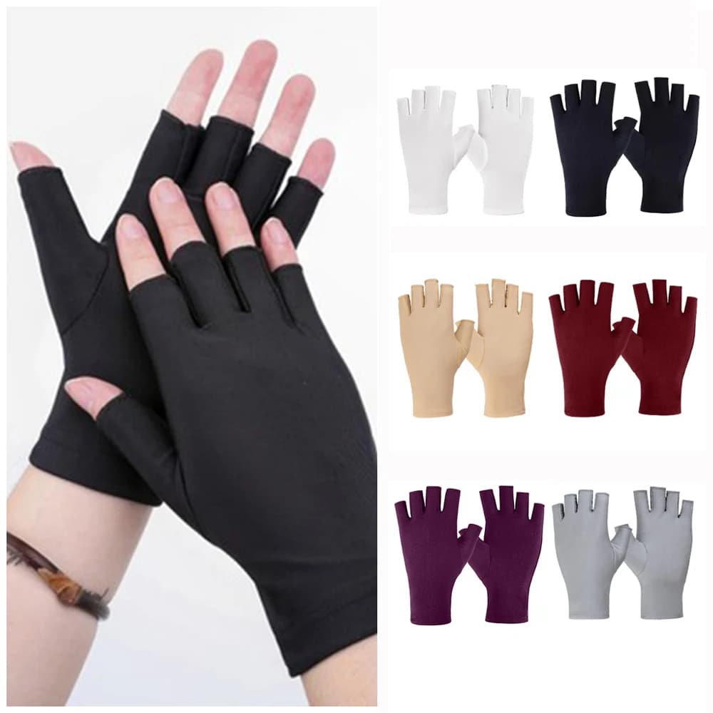 Gants demi-doigts été pêche conduite légers respirants anti-UV protection solaire doigts libres