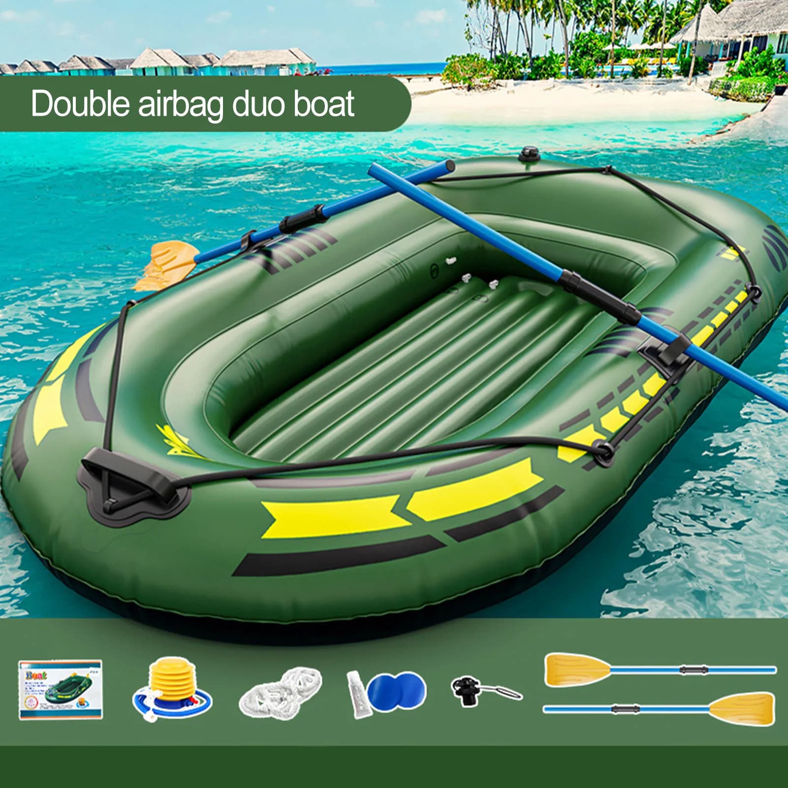 Kayak gonflable haute qualité PVC 0.4mm canoë bateau à air double dérive plongée pêche résistant durable transportable