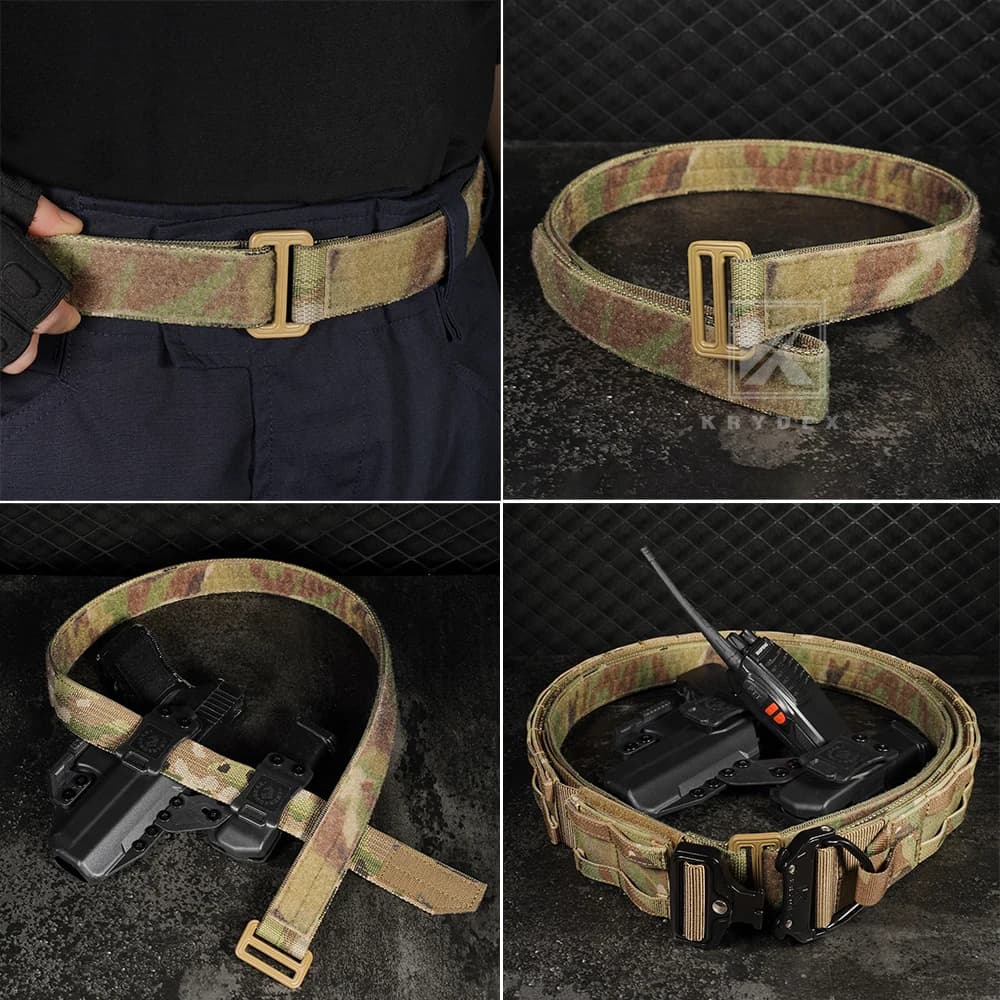 Ceinture de base EDC tactique KRYDEX 1.5 pouces pour port discret et pêche outdoor