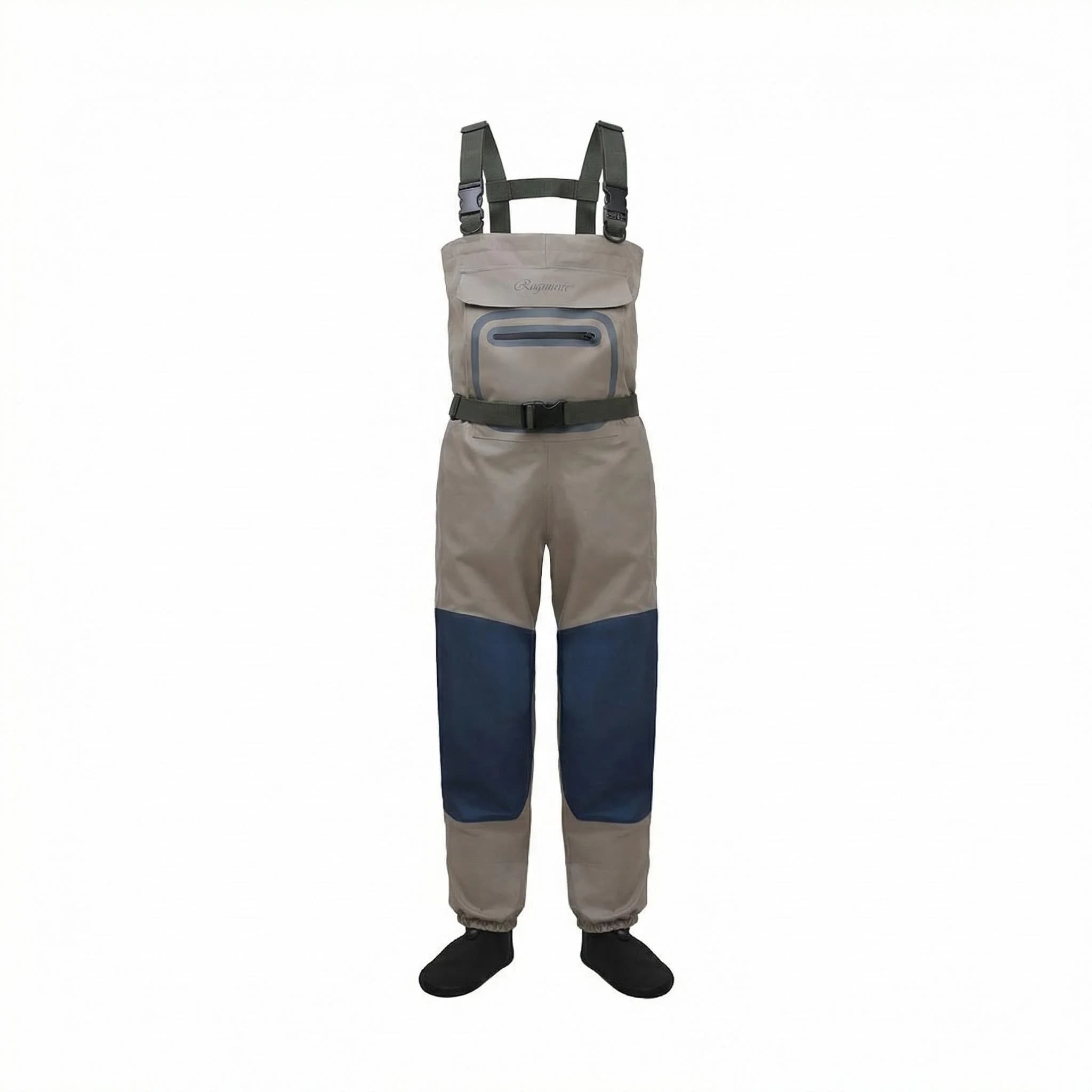 Waders de pêche respirants imperméables - Combinaison thoracique avec pieds intégrés pour pêche en eau vive